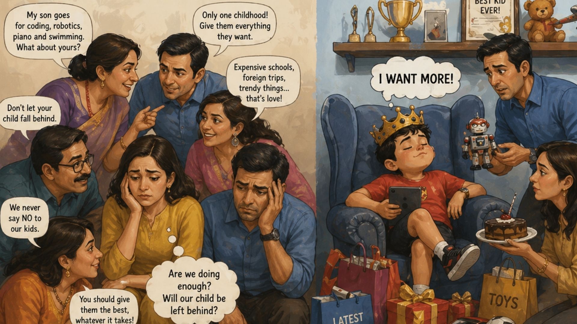 Parental Pressure is creating spoiled kids and making other parents question their parenting skills